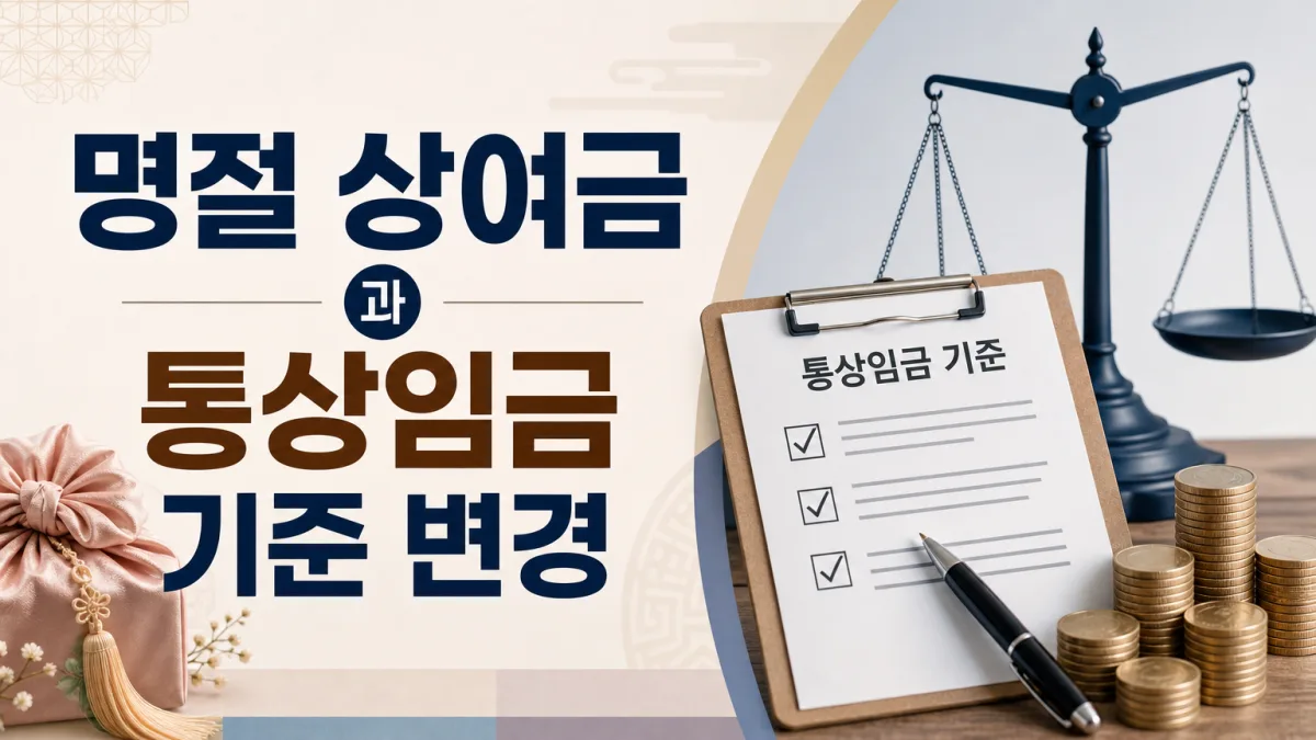 명절 상여금은 통상임금이 아니라더니, 기준이 바뀌었습니다