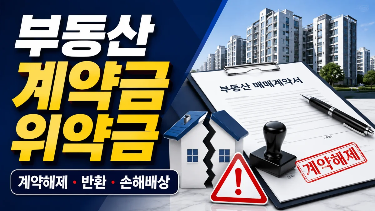 부동산 계약금과 위약금, 계약 해제 시 돌려받을 수 있는 금액 기준