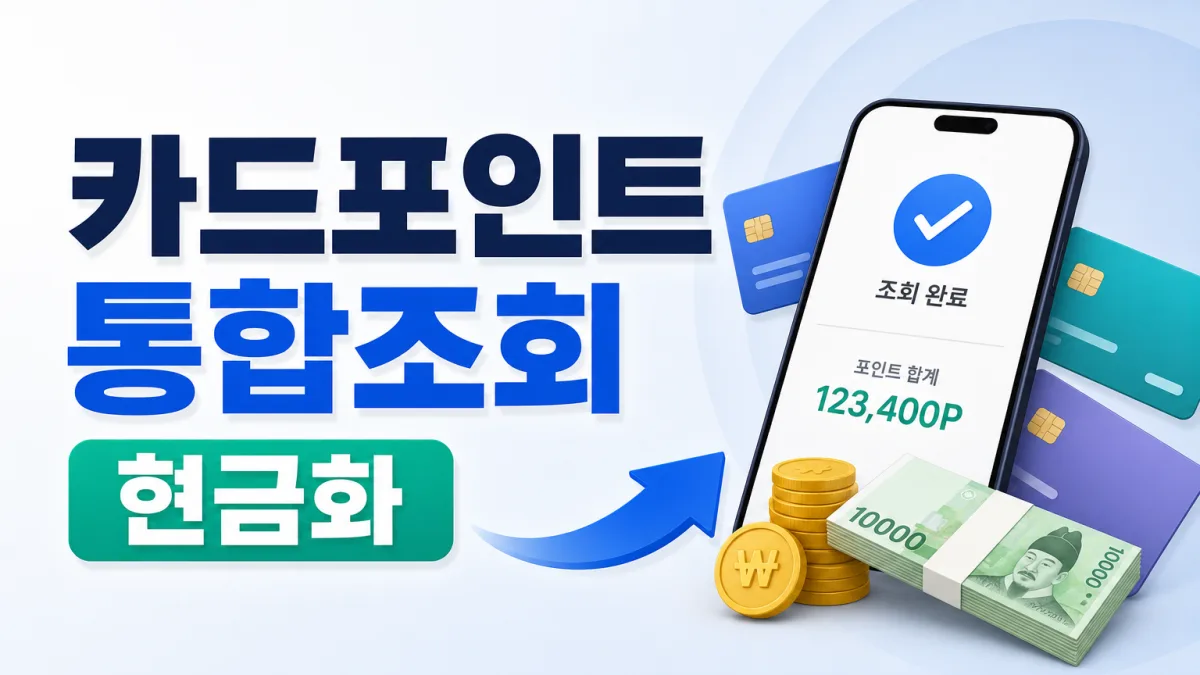 카드포인트 통합조회로 현금 받는 법, 5년 지나면 사라집니다