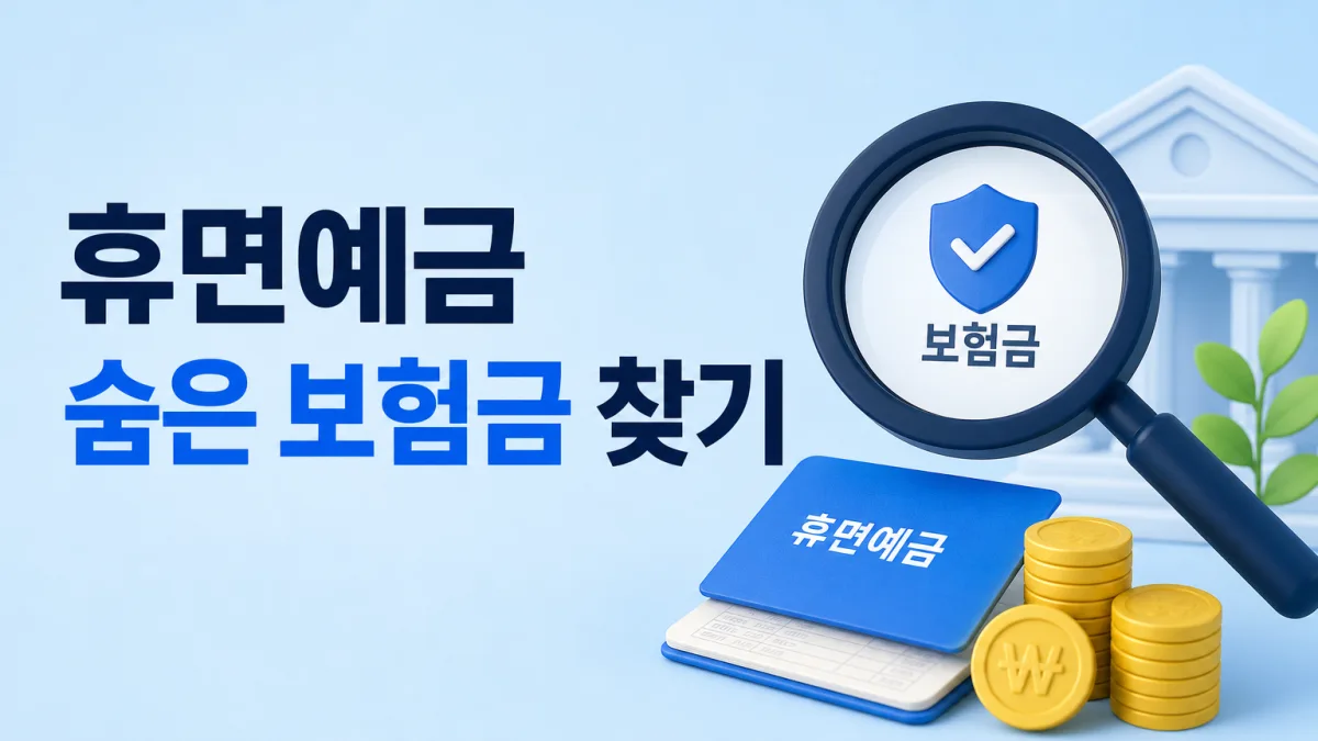 휴면예금 찾기와 숨은 보험금 조회, 세 곳만 보면 됩니다